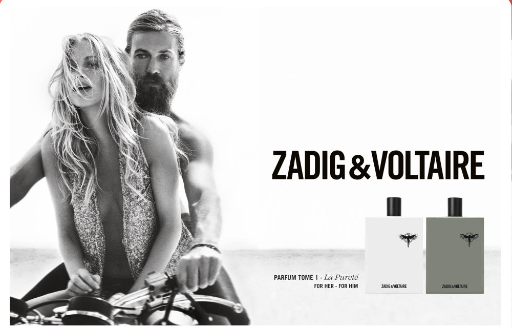 Publicidad de fragancias Zadig & Voltaire.