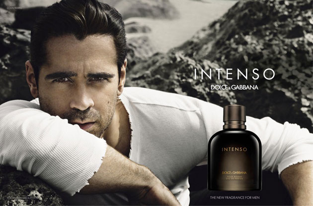 Visual publicitario del perfume masculino Intenso, de Dolce & Gabbana.