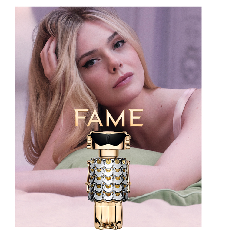 La actriz Ellen Fanning es la musa del perfume Fame, de Paco Rabanne.