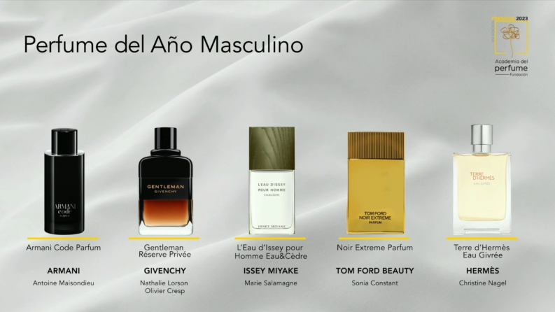 Premio mejor perfume masculino Academia del Perfume. Ganadores XVI Premios Academia del Perfume 2023